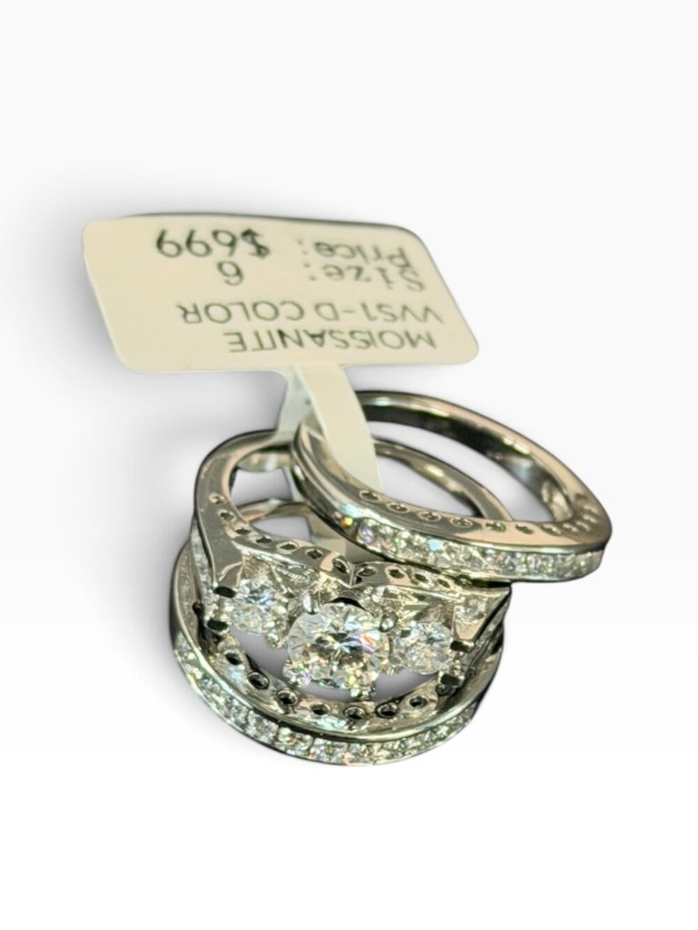 Three-piece Moissanite ring (sz 6)